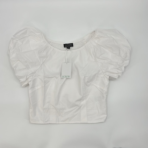 J.Crew Fitted puff-sleeve top in White size 8 NWT CA593 - Picture 4 of 11